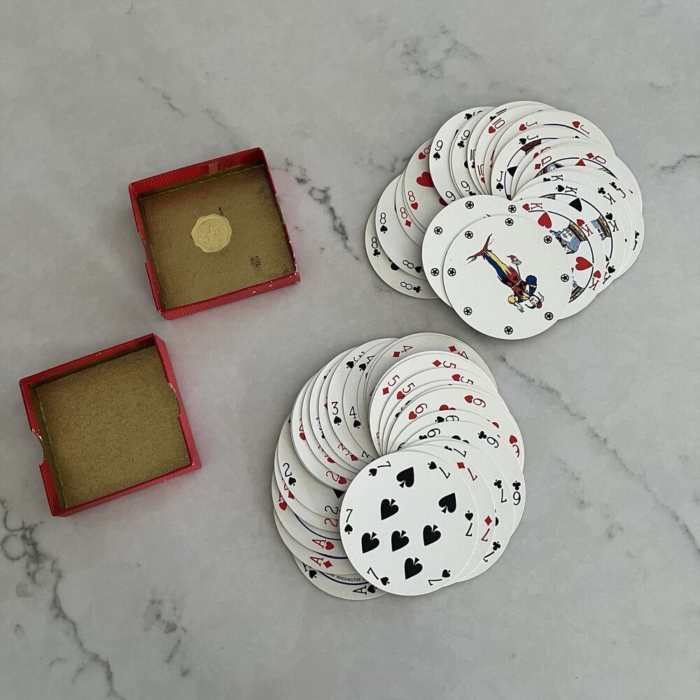 Rondo Circular Playing Cards John Waddington Ltd. Made in England, vintage
